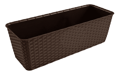 Jardiniera ratan Stefanplast, plastic, moka, 9.2 L, 49 cm
