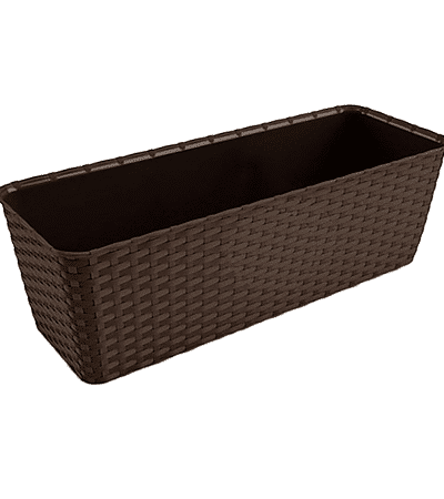 Jardiniera ratan Stefanplast, plastic, moka, 9.2 L, 49 cm