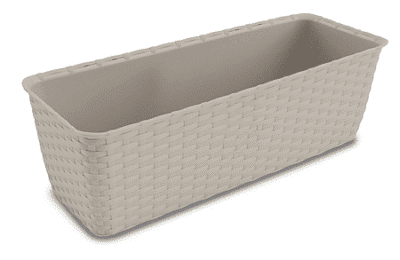 Jardiniera ratan Stefanplast, plastic, crem, 9.2 L, 49 cm